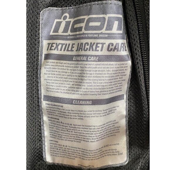 ICON armoured black motorcycle jacket - Picture 6 of 7